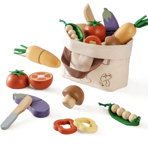 ROBUD Wooden Toy Food Set Vegetable Set