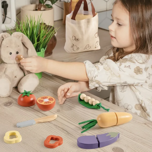 ROBUD Wooden Toy Food Set Vegetable Set
