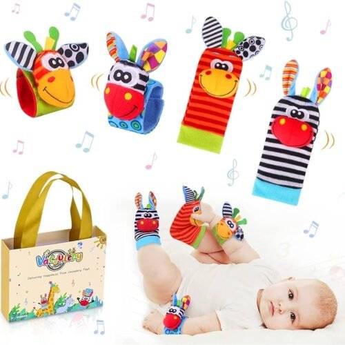 Baby Rattles Toy Socks and Wrist Foot and Wrist Rattle Finder Plush