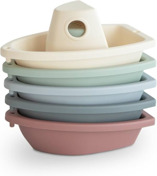 Mushie Bath Toy 5 Boats for Baby and Children