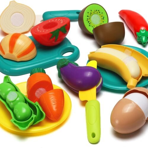 Toworld 70 PCS Cutting Play Food Toy for Kids Kitchen
