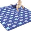 Baby Floor Play Mat Foldable Crawling Mat Blue Elephant