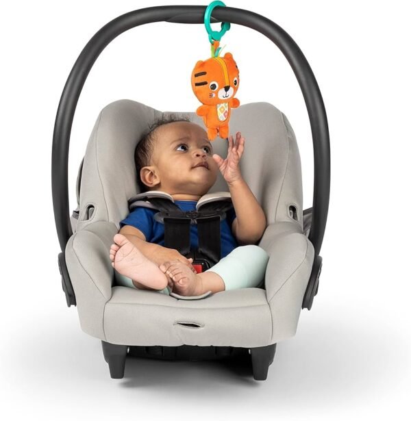 Bright Starts Jingle Joy Reach  Rattle Toy for Stroller Tiger with Chime Sounds
