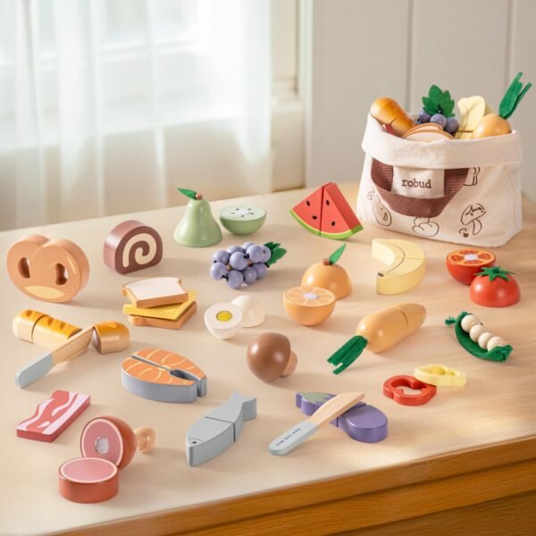 ROBUD Wooden Toy Food Set Vegetable Set