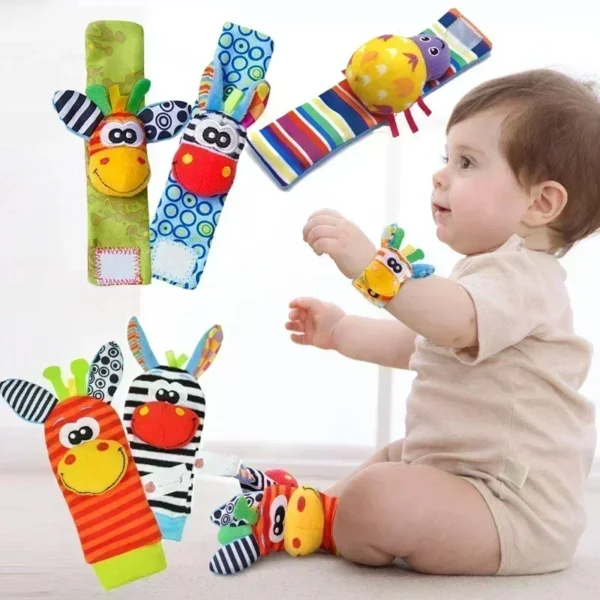 Baby Rattles Toy Wrist and Socks Rattle Baby Plush Toys Development Toy