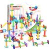 PicassoTiles Marble Run 120 Piece Magnetic Building Blocks Magnet Tile Construction Toy