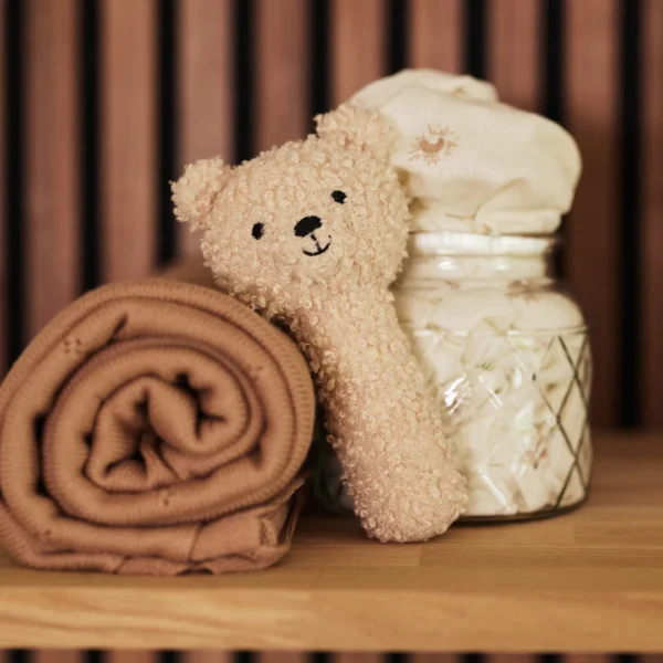 Grasping Toy Rattle Teddy Bear Biscuit